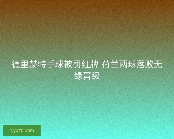 德里赫特手球被罚红牌 荷兰两球落败无缘晋级